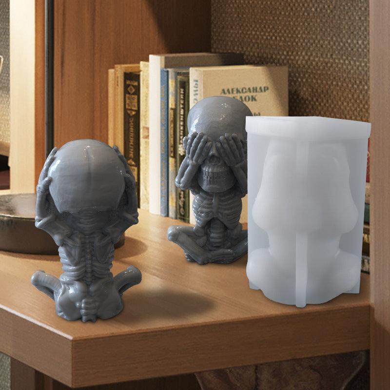 Skull Candle Cover Eyes Mouth And Ears Diy Handmade Candle Mould Candles Moulds