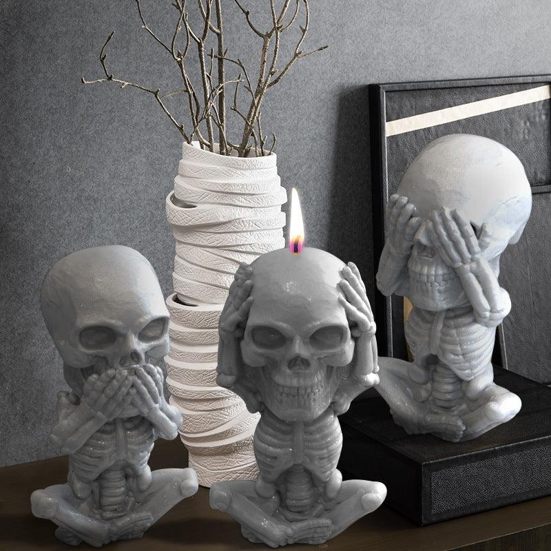 Skull Candle Cover Eyes Mouth And Ears Diy Handmade Candle Mould Candles Moulds