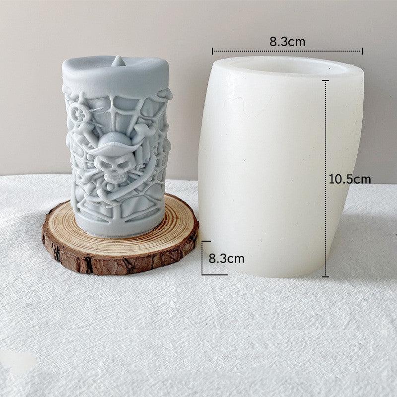 Skull Ornament Cylindrical Scented Candle Mould Candles Moulds