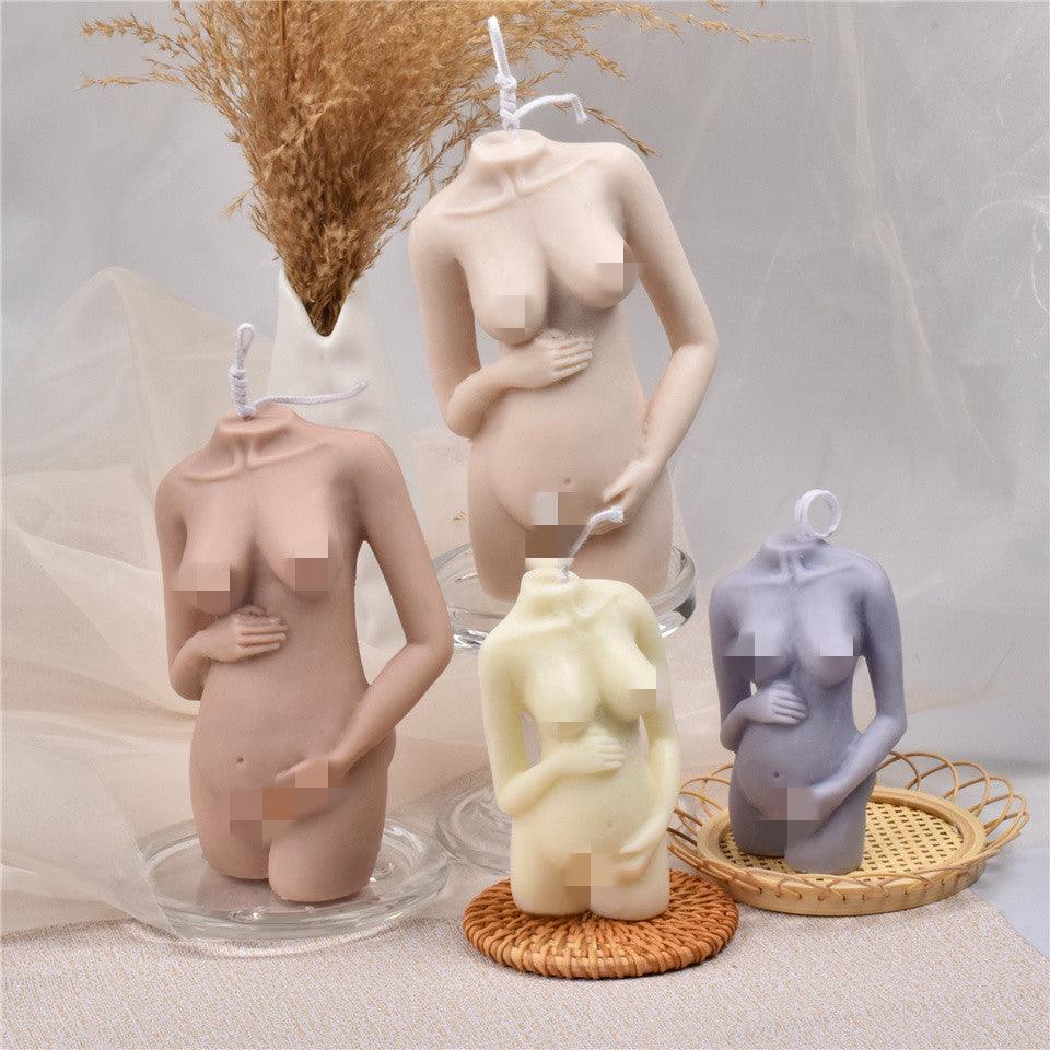 Slanted Shoulder Pregnant Woman Body Candle Mould Woman Size Aromatherapy Candle Mould Candles Moulds
