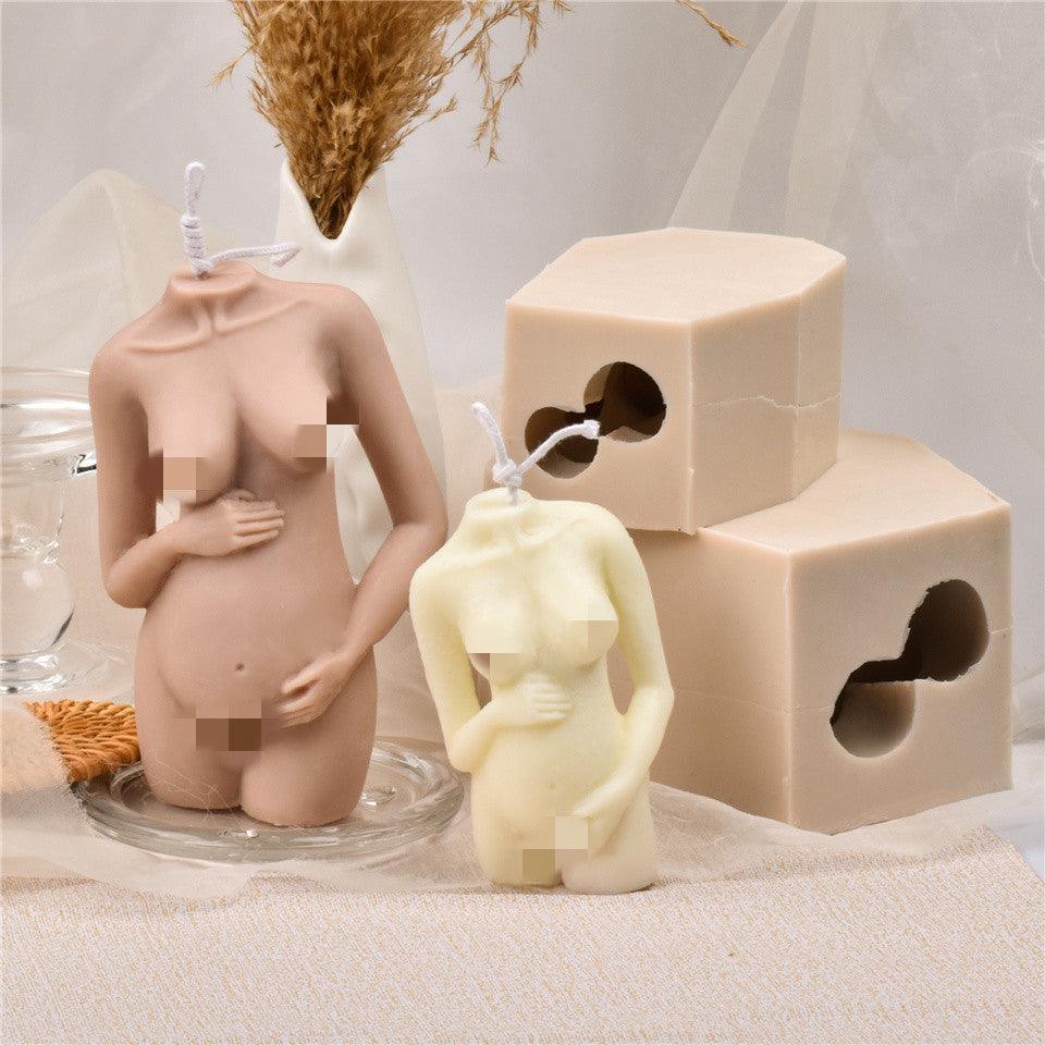 Slanted Shoulder Pregnant Woman Body Candle Mould Woman Size Aromatherapy Candle Mould Candles Moulds