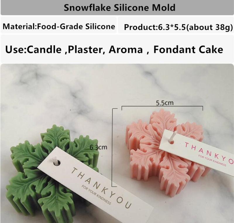 Snowflake Christmas Candle soft silicone Candle Mould Candles Moulds