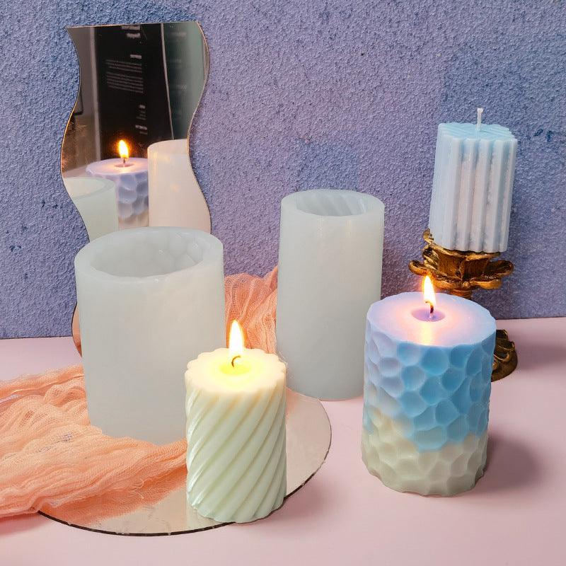 Spiral Cylinder Scented Candle Silicone Mould DIY Candles Moulds
