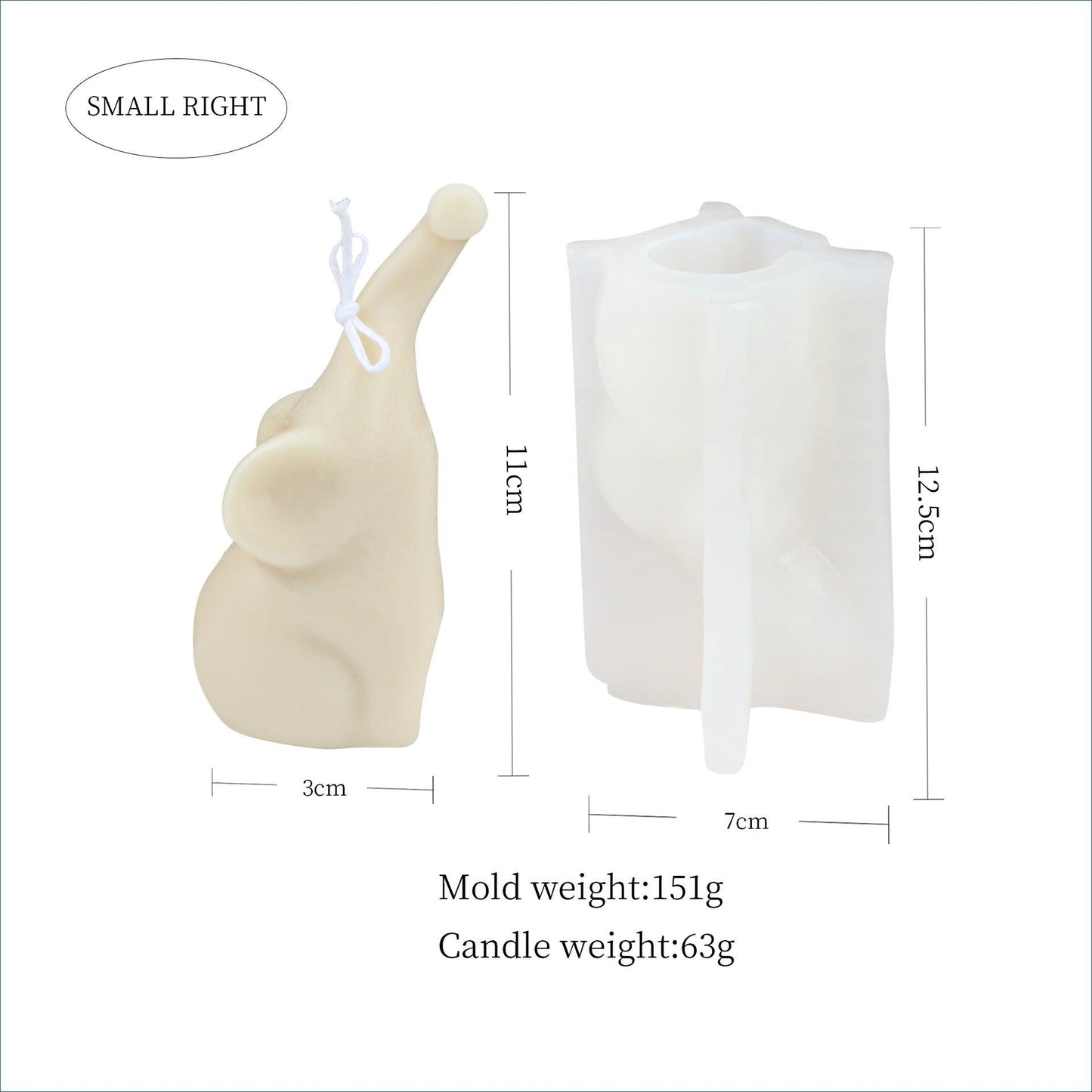 Stretch Nose Elephant Candle Mould Aromatherapy Candles Moulds