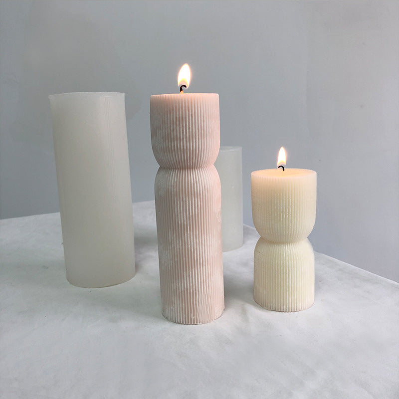 Striped Pillar Candle Mould - Create Elegant Candles Candles Moulds