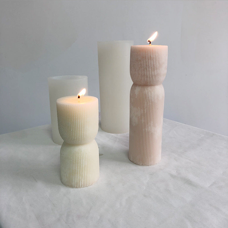 Striped Pillar Candle Mould - Create Elegant Candles Candles Moulds