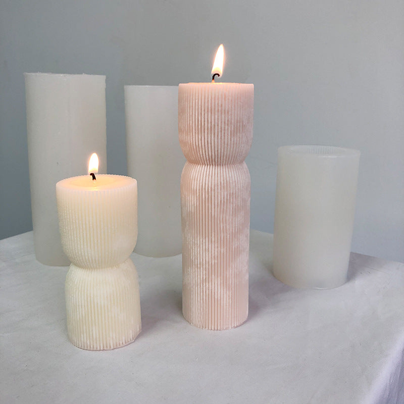 Striped Pillar Candle Mould - Create Elegant Candles Candles Moulds