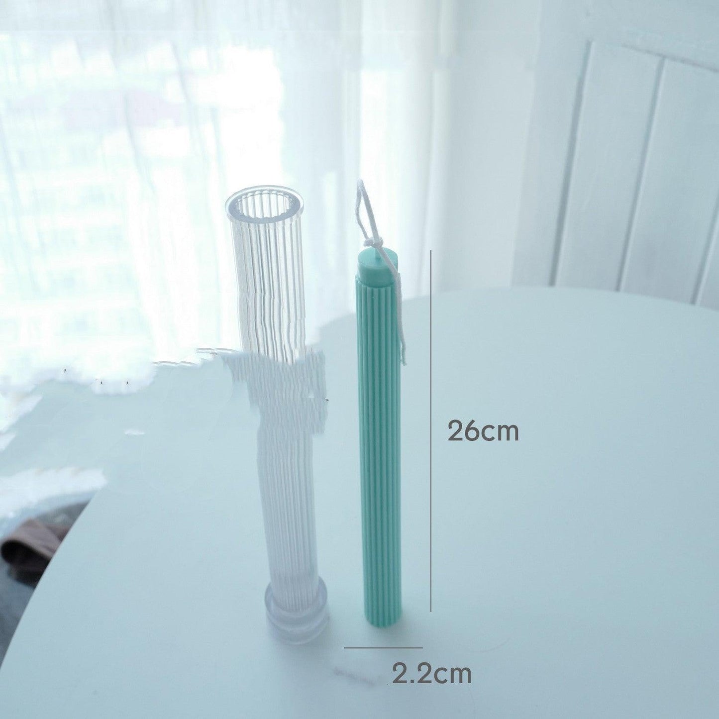 Striped Pillar Taper Candle Moulds