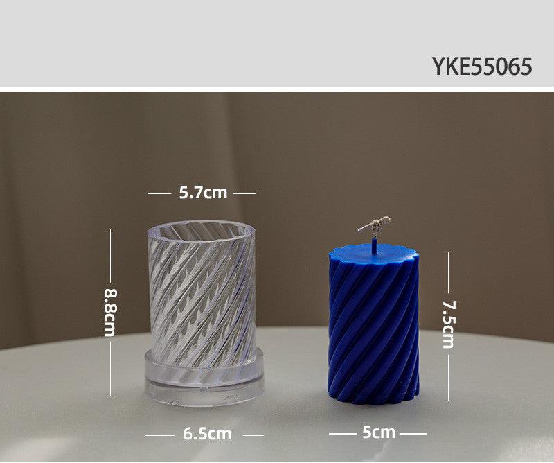 Spiral Cylindrical Acrylic Candle Mould