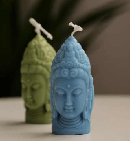 Three Faced Buddha Head Shape Candle Diy Silicone Mould Candles Moulds