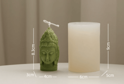 Three Faced Buddha Head Shape Candle Diy Silicone Mould Candles Moulds