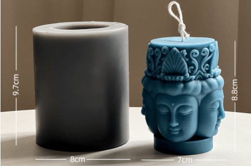 Three Faced Buddha Head Shape Candle Diy Silicone Mould Candles Moulds