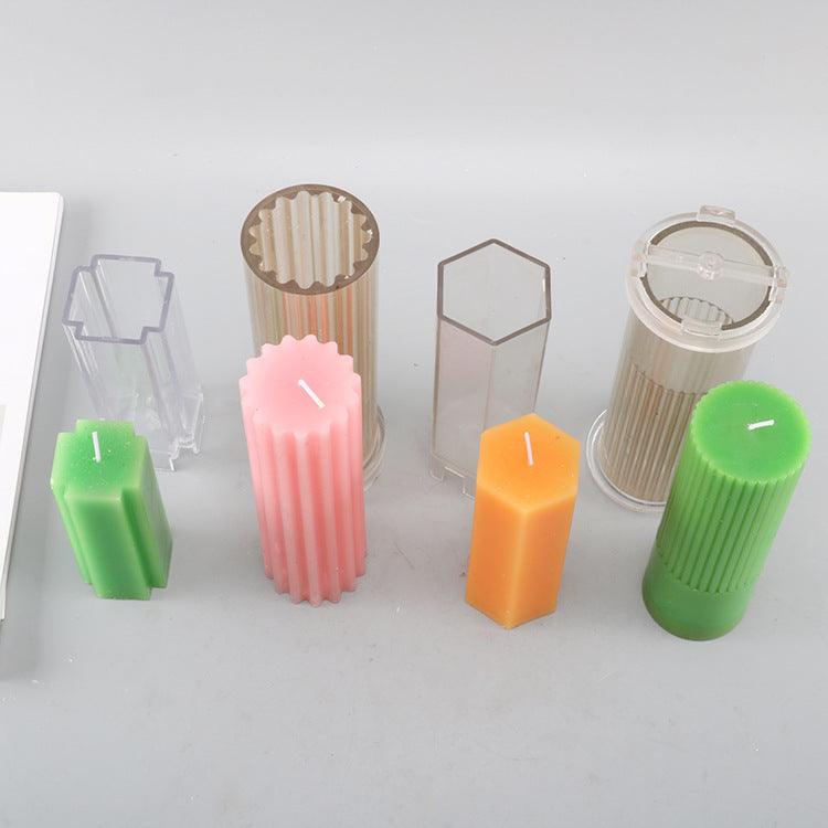 Striped Cylindrical Candle Mould