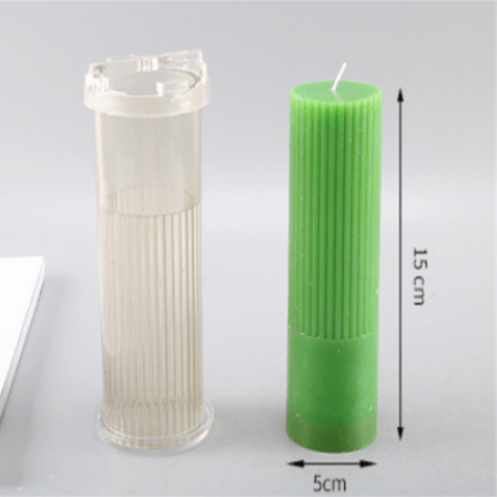 Striped Cylindrical Candle Mould