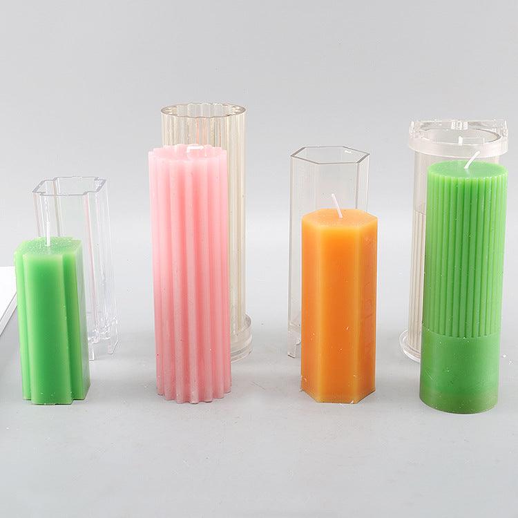 Striped Cylindrical Candle Mould