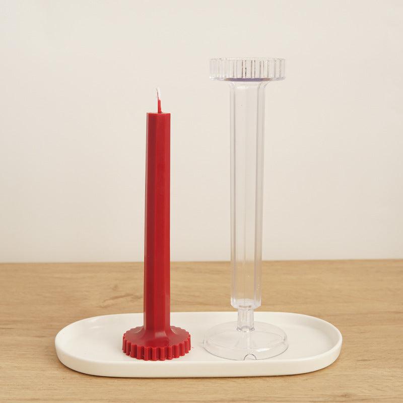 Octagon Striped Base Church Candle Mould