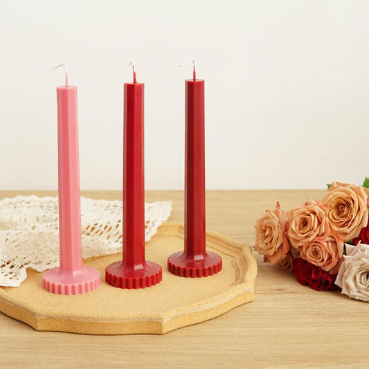 Octagon Striped Base Church Candle Mould
