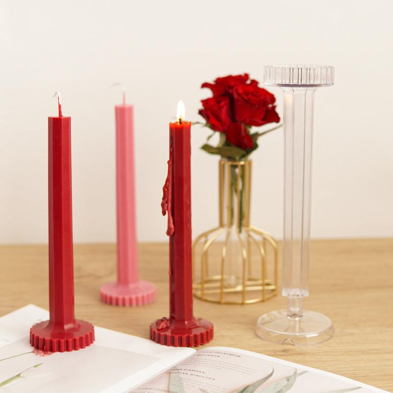 Octagon Striped Base Church Candle Mould