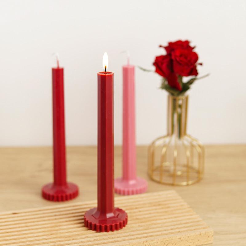 Octagon Striped Base Church Candle Mould