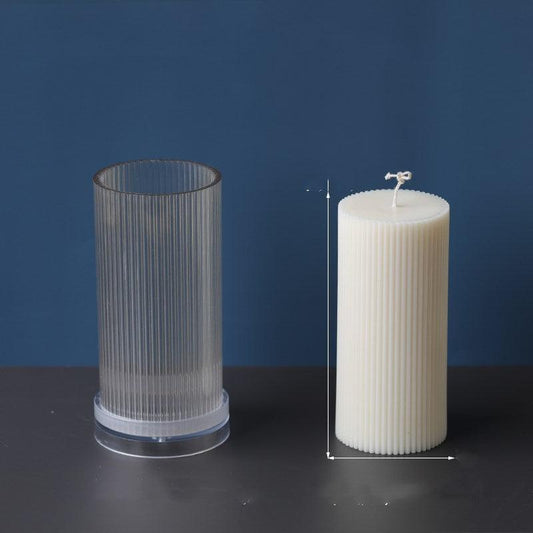 Vertical Striped Cylindrical Candle Mould