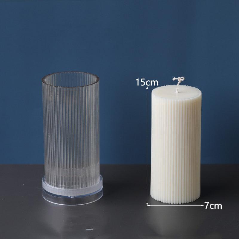 Vertical Striped Cylindrical Candle Mould