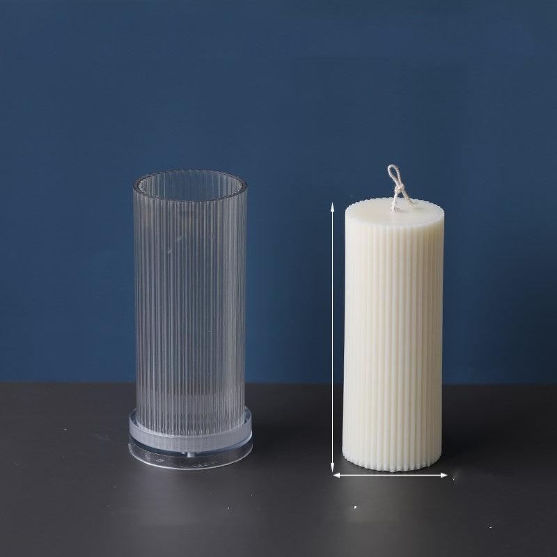 Vertical Striped Cylindrical Candle Mould