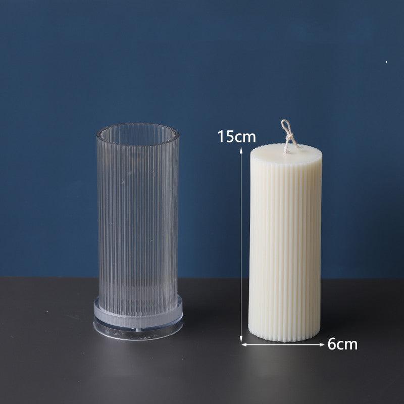 Vertical Striped Cylindrical Candle Mould