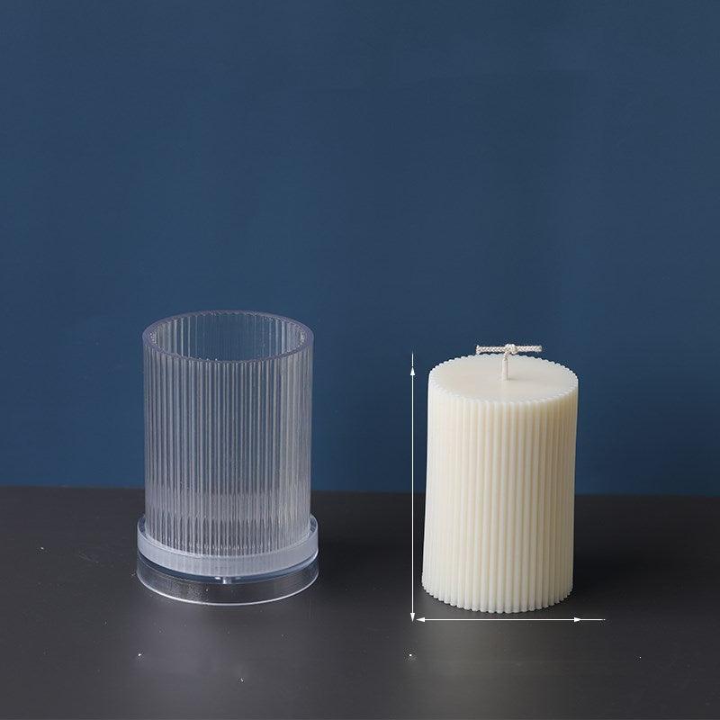 Vertical Striped Cylindrical Candle Mould