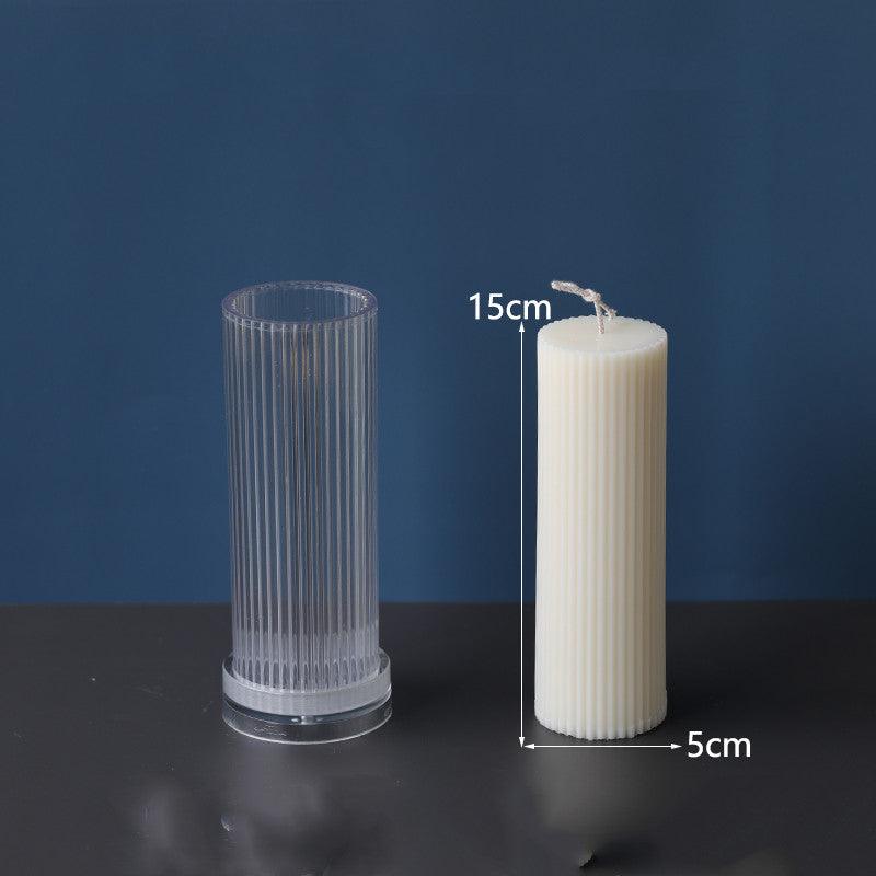 Vertical Striped Cylindrical Candle Mould