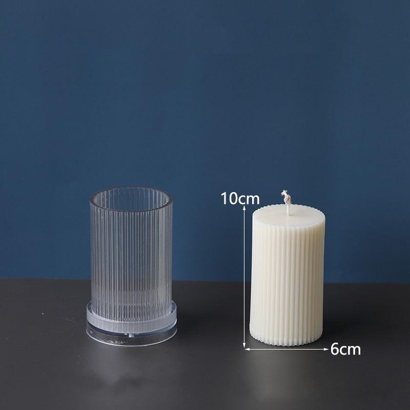 Vertical Striped Cylindrical Candle Mould