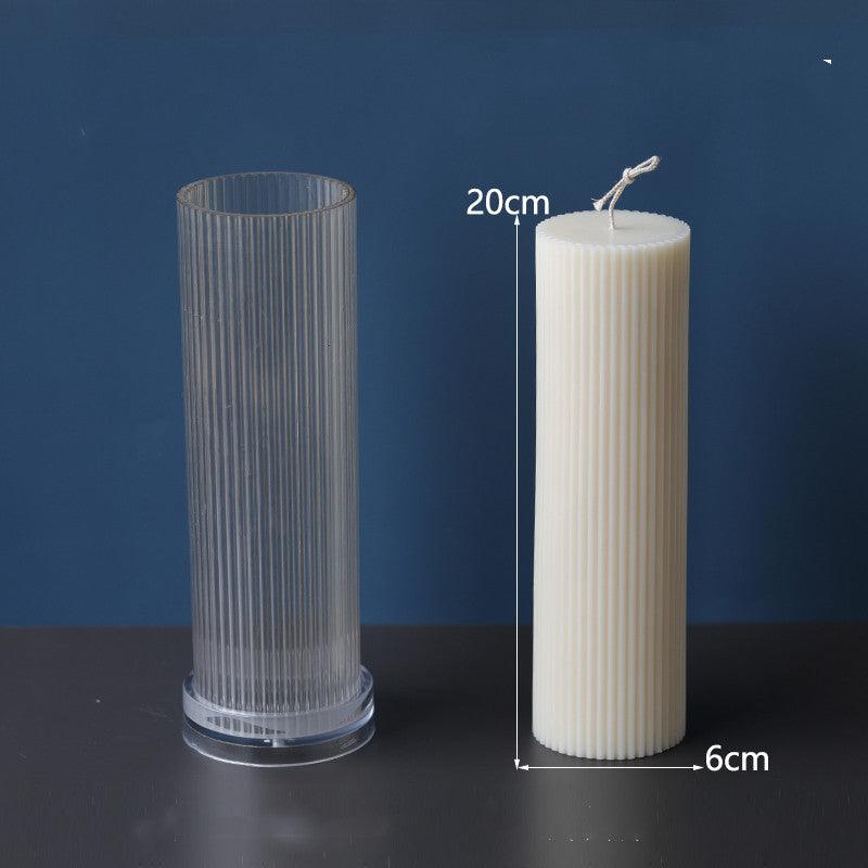 Vertical Striped Cylindrical Candle Mould