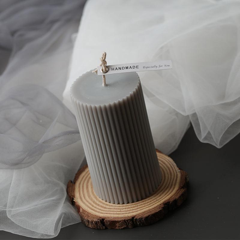 Vertical Striped Cylindrical Candle Mould