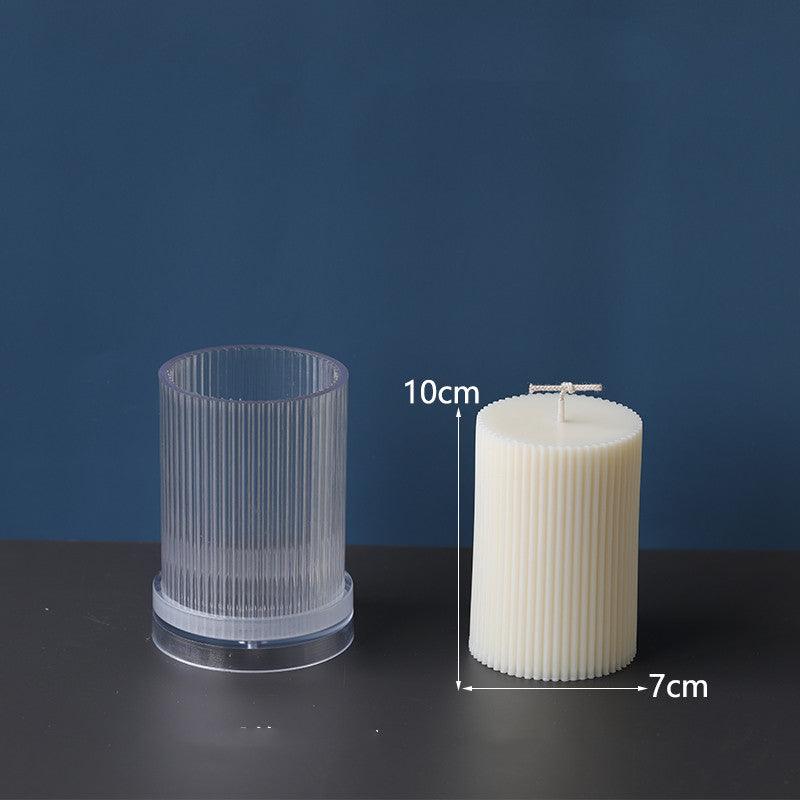 Vertical Striped Cylindrical Candle Mould
