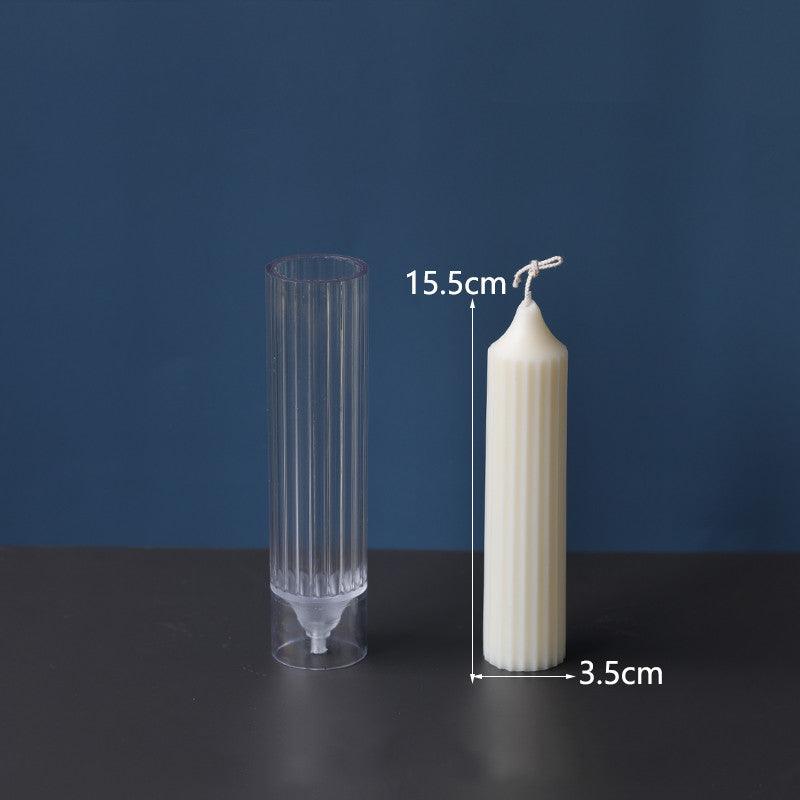 Vertical Striped Cylindrical Candle Mould
