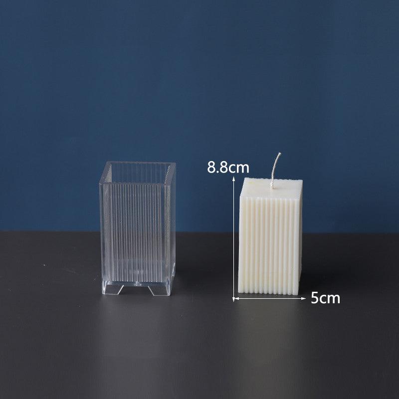 Vertical Striped Cylindrical Candle Mould