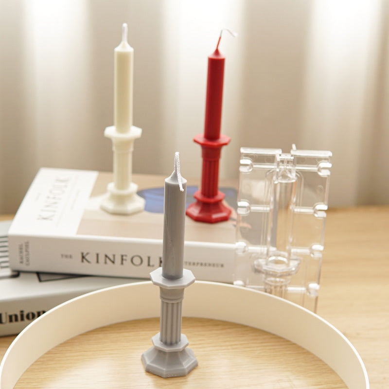Vintage European Roman Column Acrylic Candle Mould - Unique Home Décor Candles Moulds