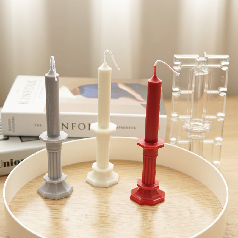 Vintage European Roman Column Acrylic Candle Mould - Unique Home Décor Candles Moulds