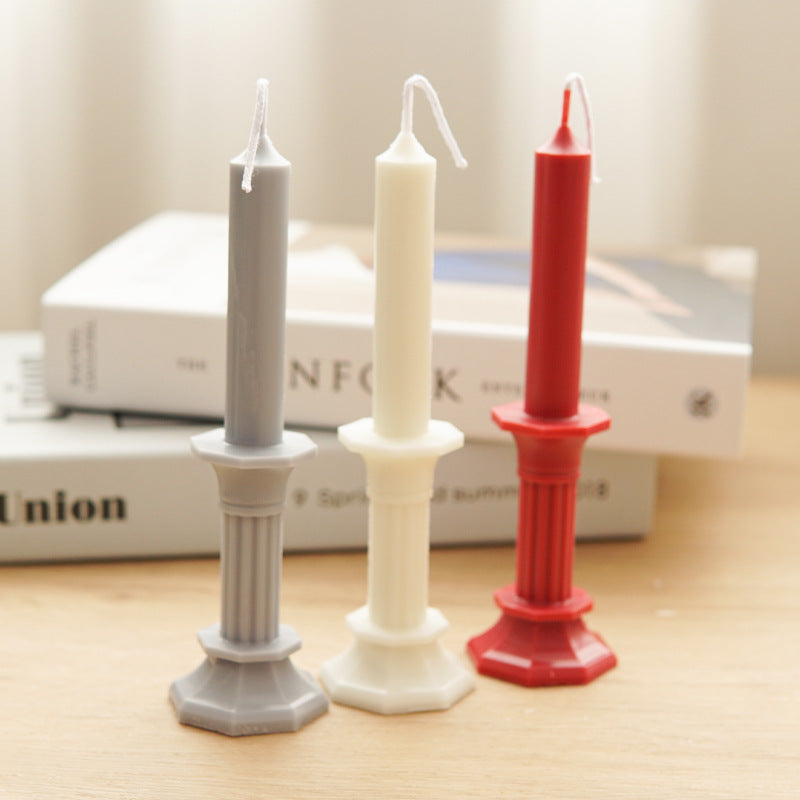 Vintage European Roman Column Acrylic Candle Mould - Unique Home Décor Candles Moulds