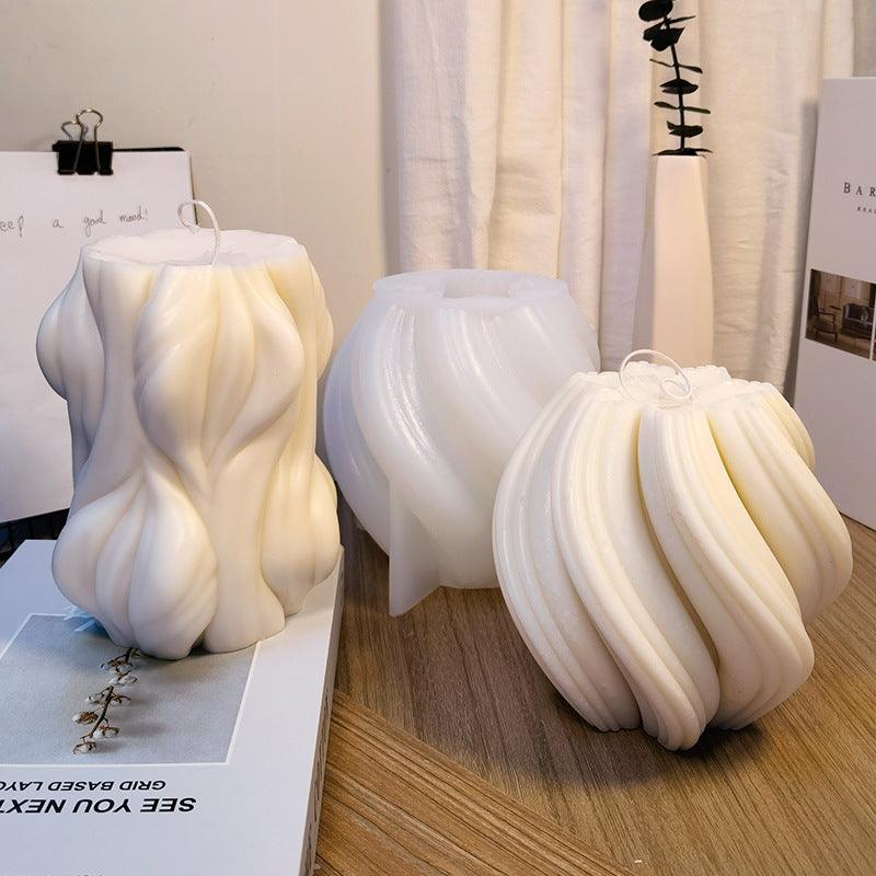 Wave Pattern Scented Candle Silicone Mould Candles Moulds