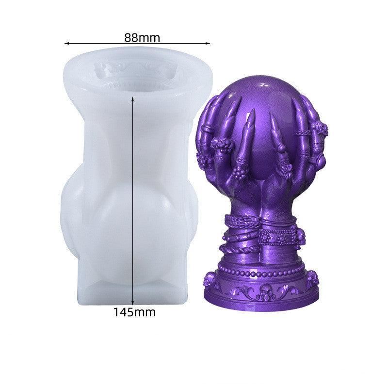 Witch Globe Candle Mould - Rose in Hand Decorative Candle Drop Mould Candles Moulds