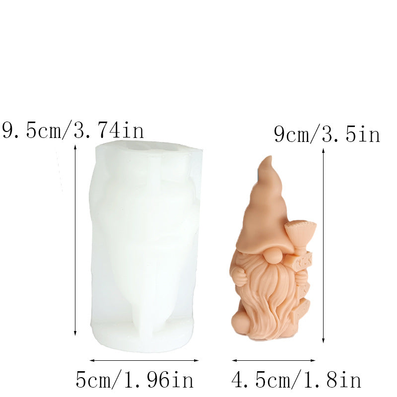 DIY Halloween Theme Gnome Aromatherapy Silicone Candle Mould