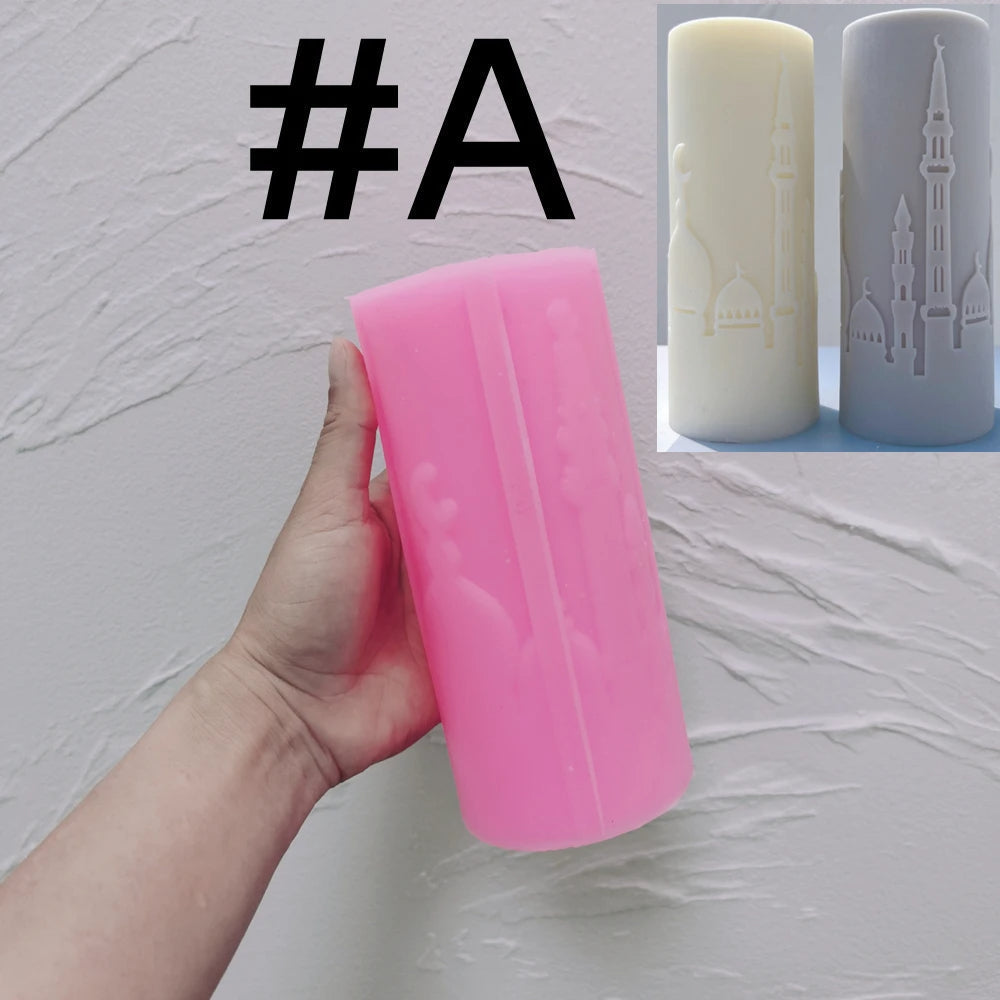 Islamic Mosque Silhouette Ramadan Pillar Candle Silicone Mould