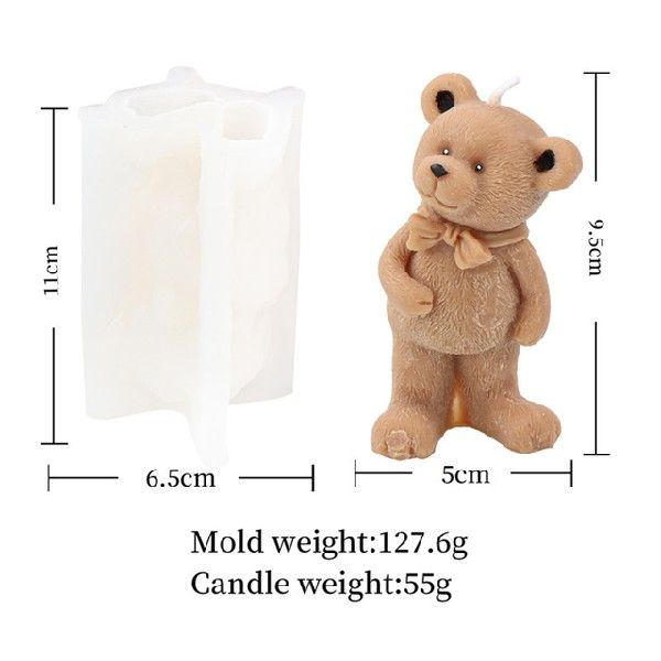 3D Cute Bear Silicone Candle Mould