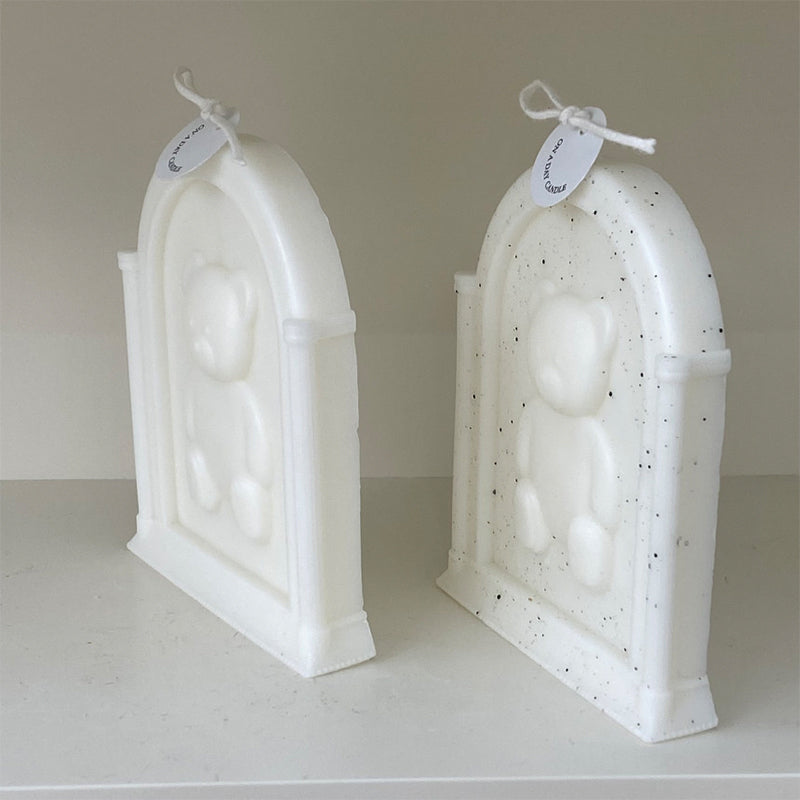 Arch Teddy Bear Photo Frame Scented Candle Silicone Mould