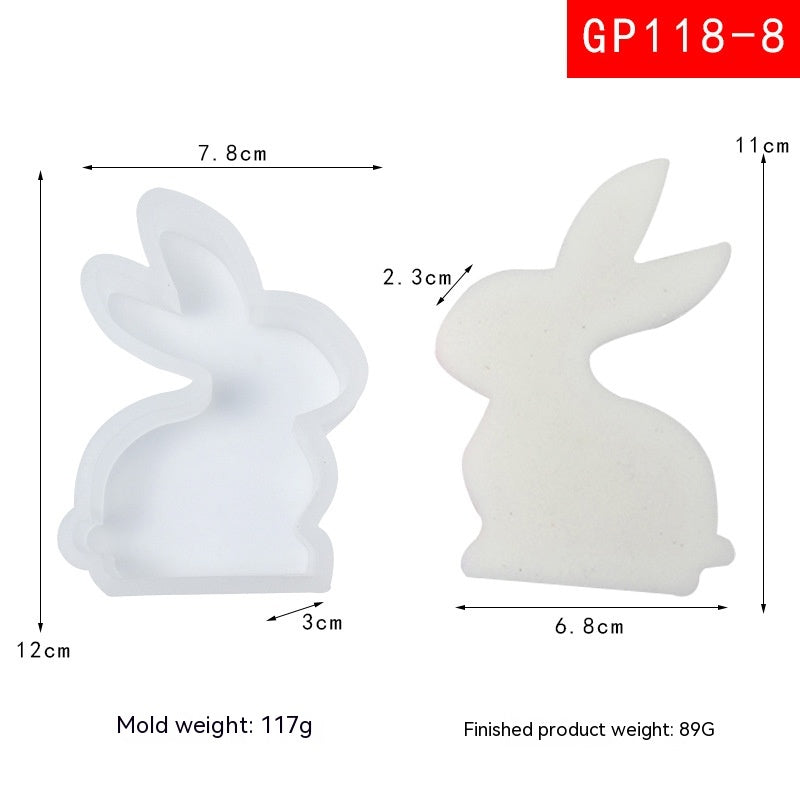 Cute Rabbit Aromatherapy Candle Silicone Mould