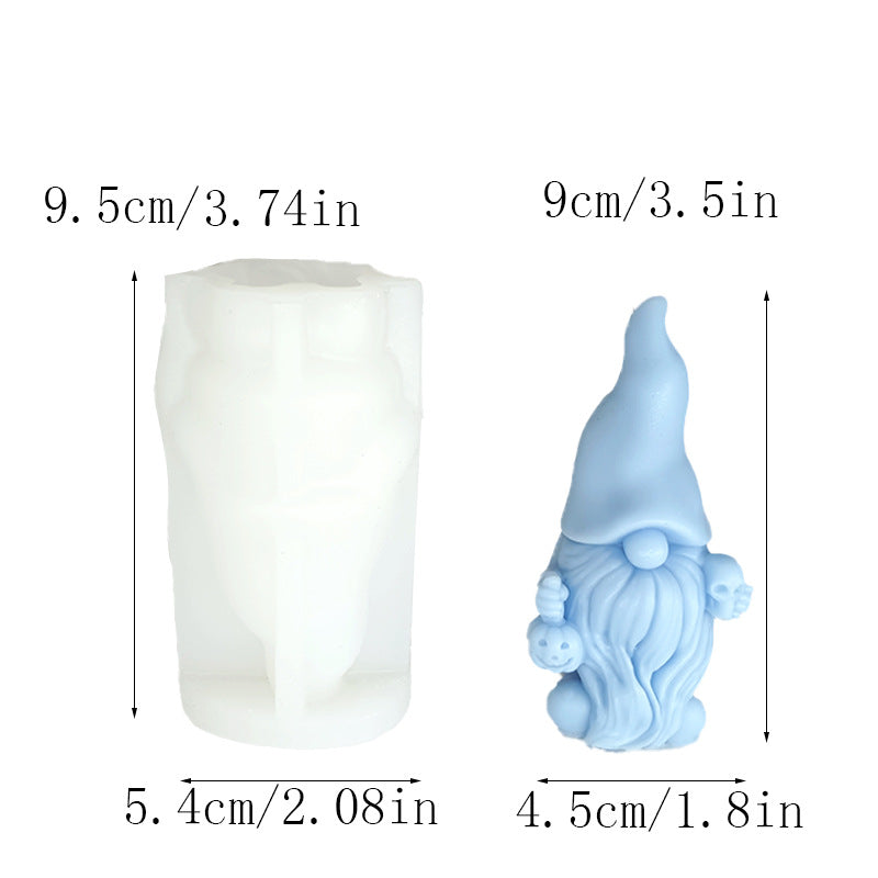 DIY Halloween Theme Gnome Aromatherapy Silicone Candle Mould