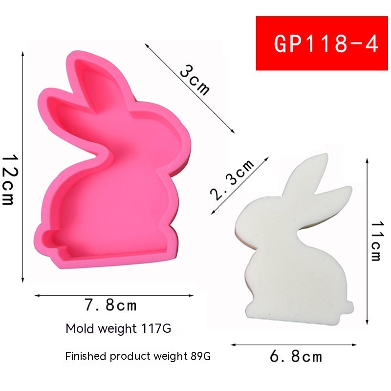 Cute Rabbit Aromatherapy Candle Silicone Mould