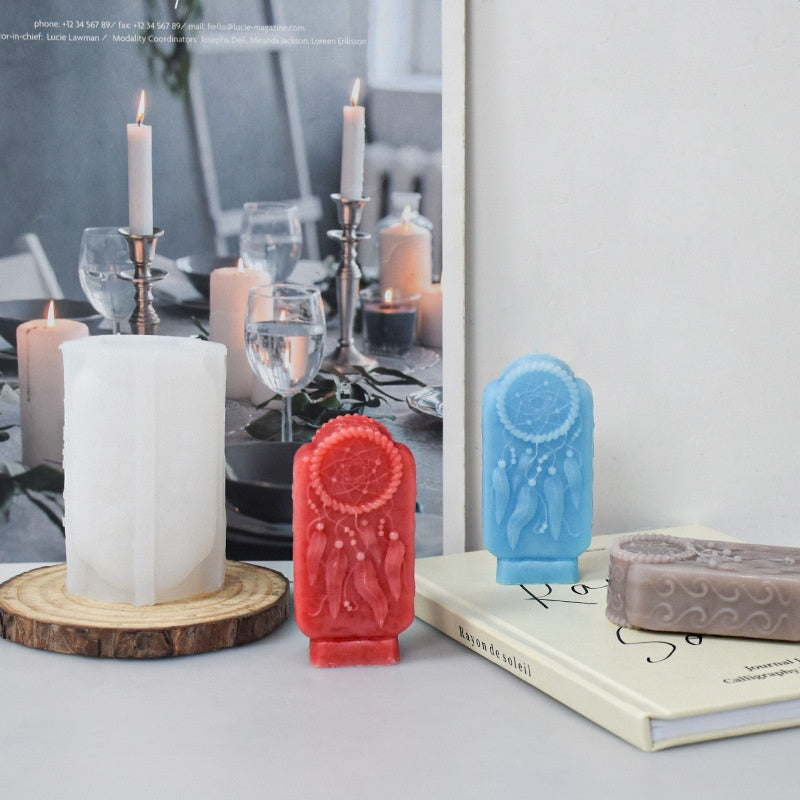 Leaves Stone Monument Candle Silicone mould