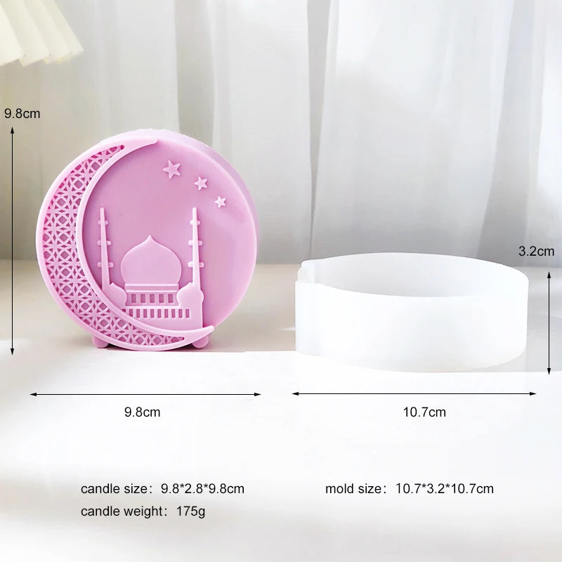 Mosque Style Round Moon Candle Mould