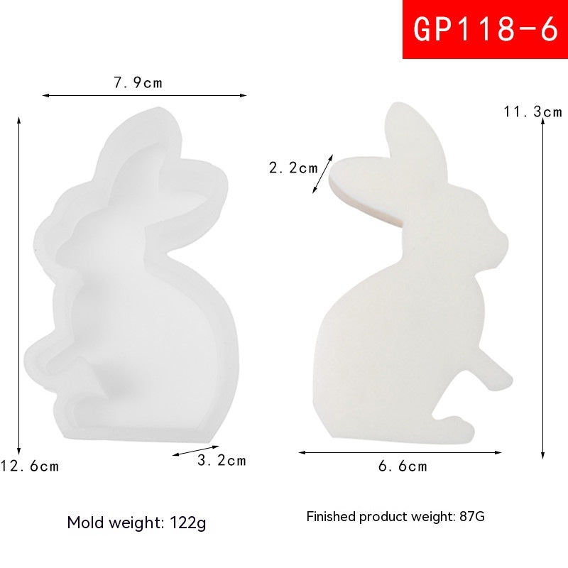Cute Rabbit Aromatherapy Candle Silicone Mould